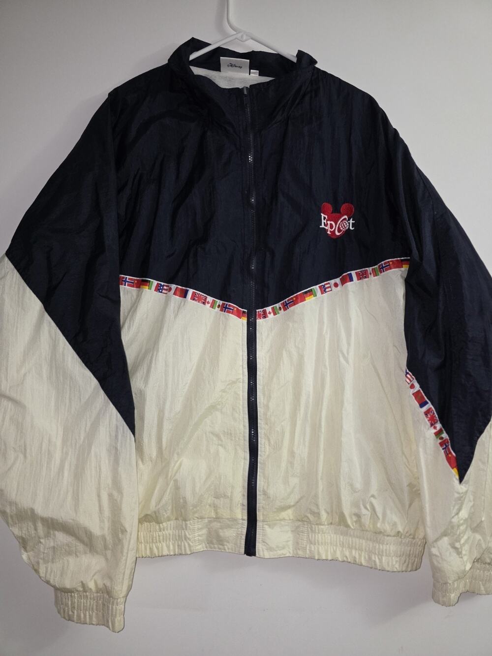 Vintage Epcot Jacket Size 2XL Disney World XXL Flags Of The World Nylon Lined
